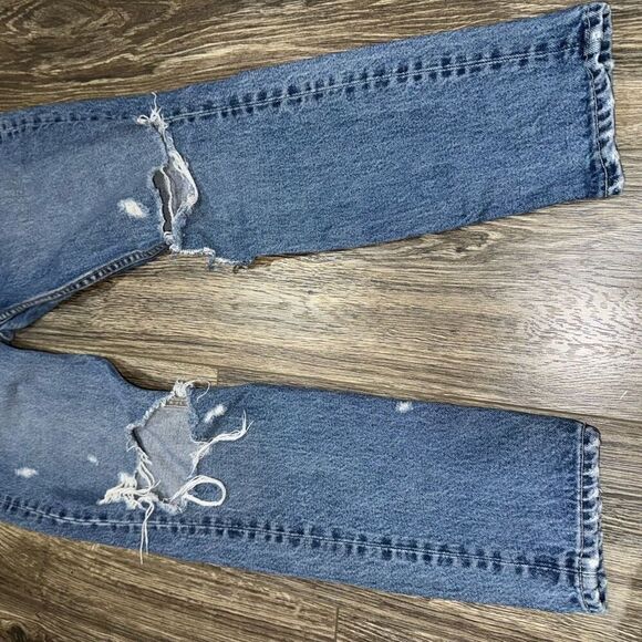 GRLFRND Karolina Mid Rise Distressed Skinny Jeans Women's Size 27 Blue - Picture 2 of 8